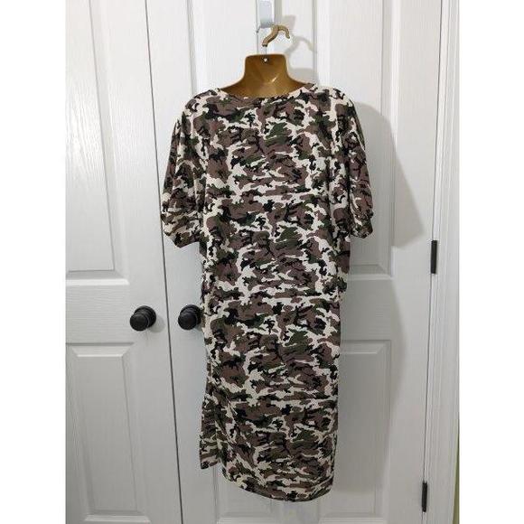 SEED TO STYLE Organic cotton Dress Short-sleeve Camo T-shirt Sz XL - Picture 4 of 10